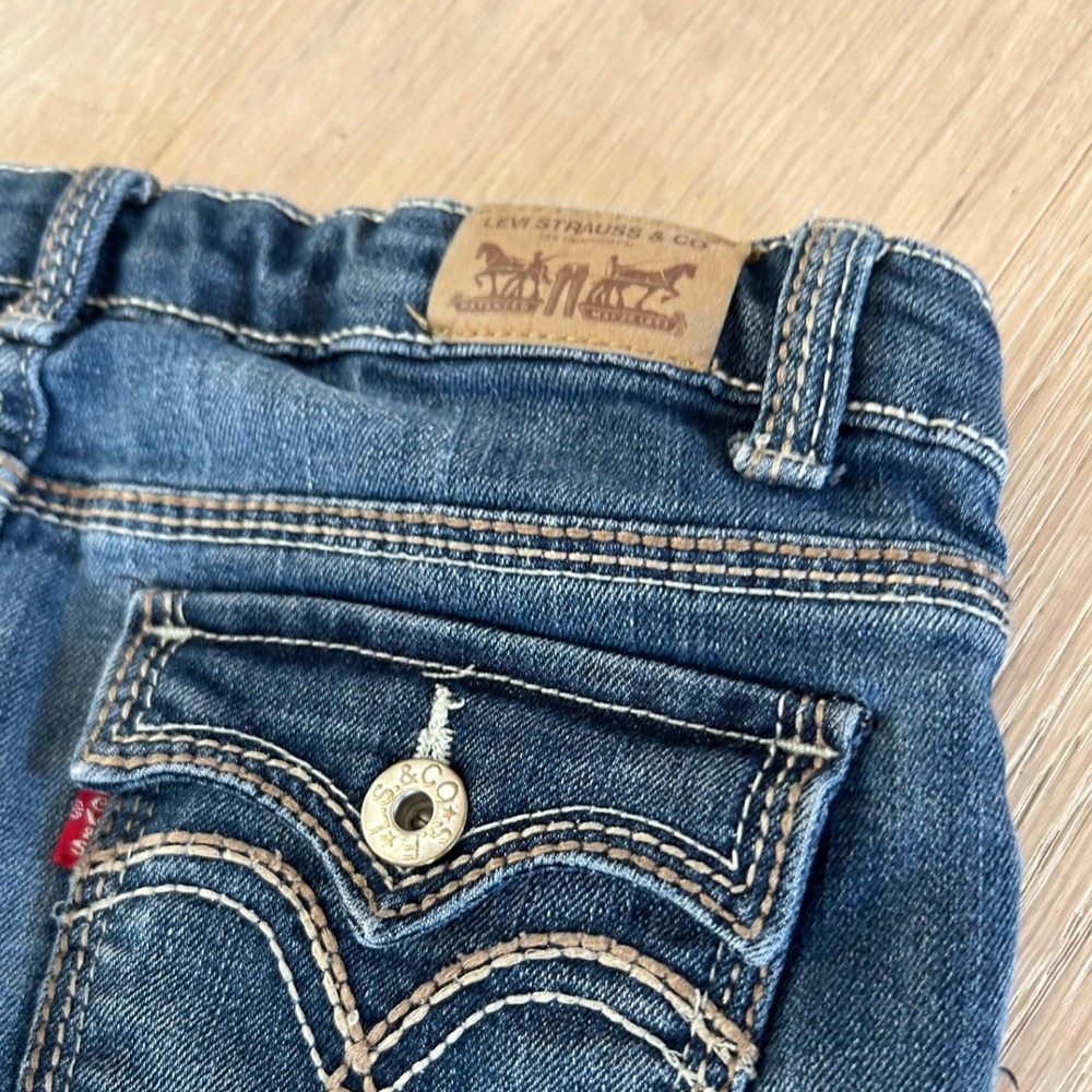 Levis Girls Skinny Jeans Medium Wash Blue Adjustable Waist Size 14 REG - Picture 10 of 10